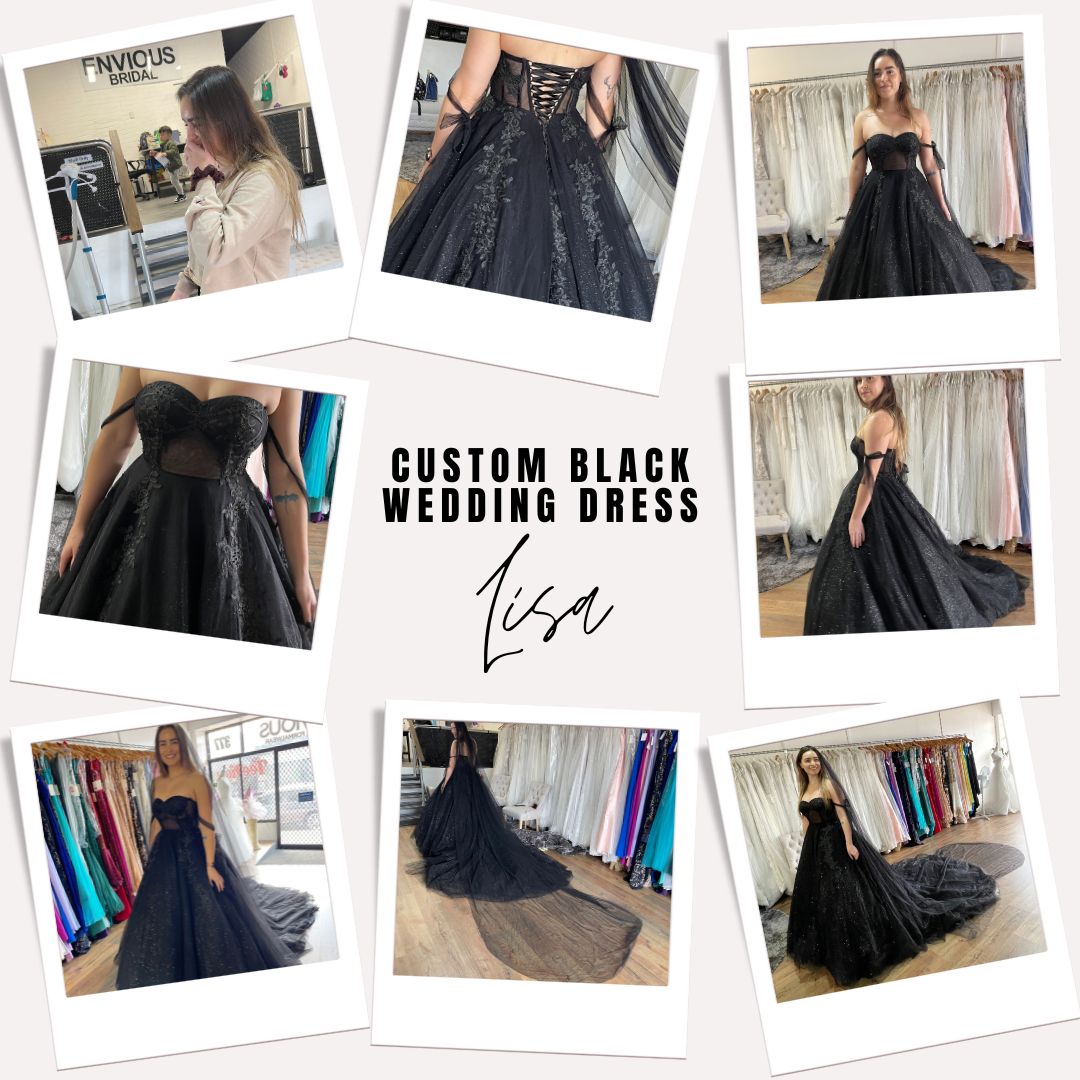 Real Bride Lisa’s Custom Black Wedding Gown: Breaking Bridal Boundaries