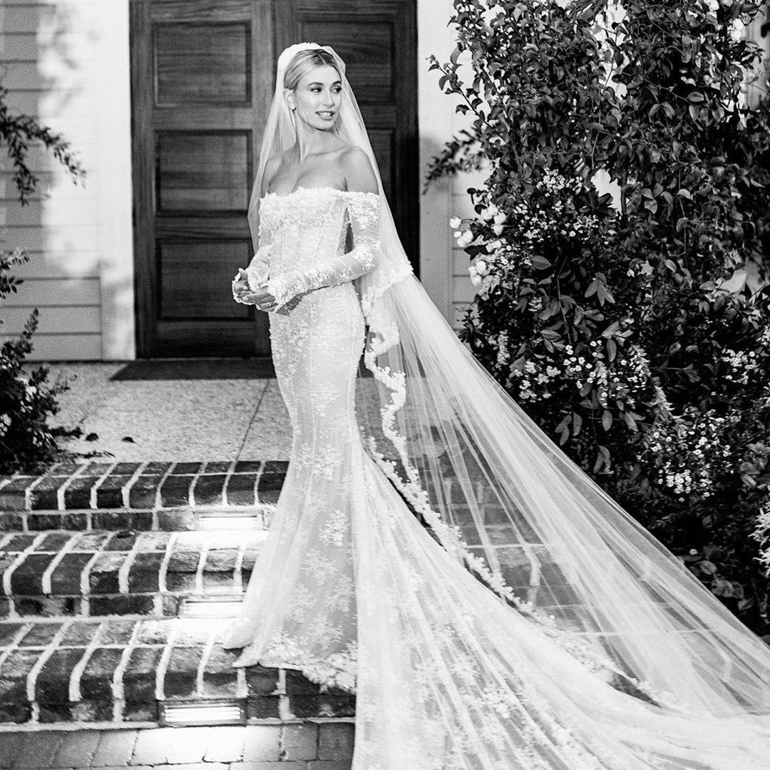 Must See: Hailey Bieber's Custom Made Wedding Dress By Off White – Envious  Bridal u0026 Formal