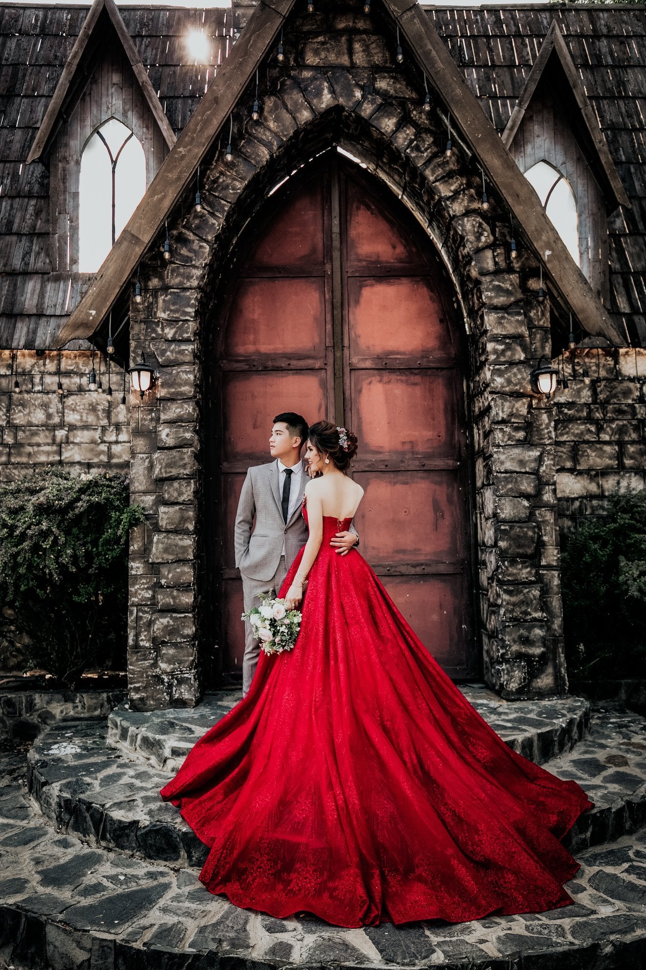 bridal red dress pic