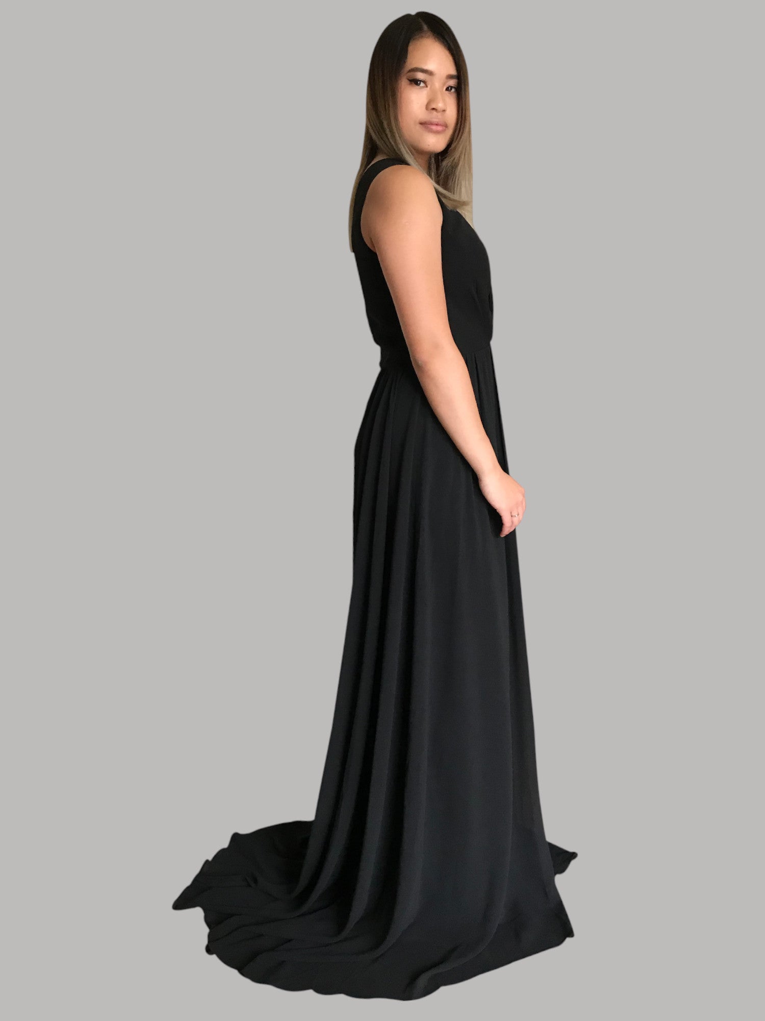 Black chiffon bridesmaid dresses Perth Australia online Envious Bridal & Formal