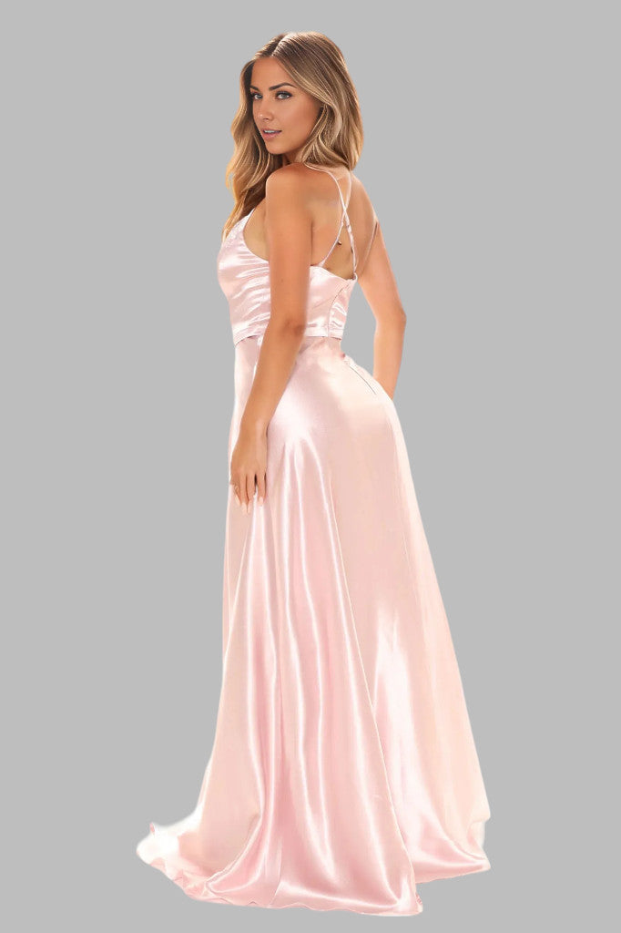 Blush pink satin formal gowns Subiaco 6008 Perth Australia online dressmaker Envious Bridal & Formal