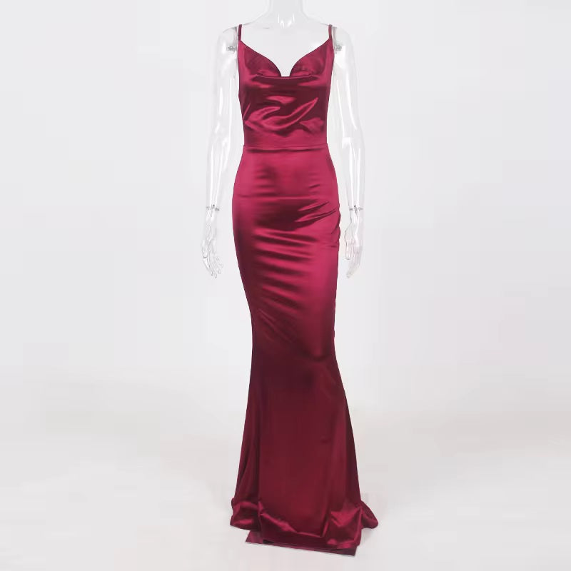 LIANA | Fitted Ruby Red Satin Formal Dress Envious Bridal & Formal LIANA | Fitted Ruby Red Satin Formal Dress Envious Bridal & Formal