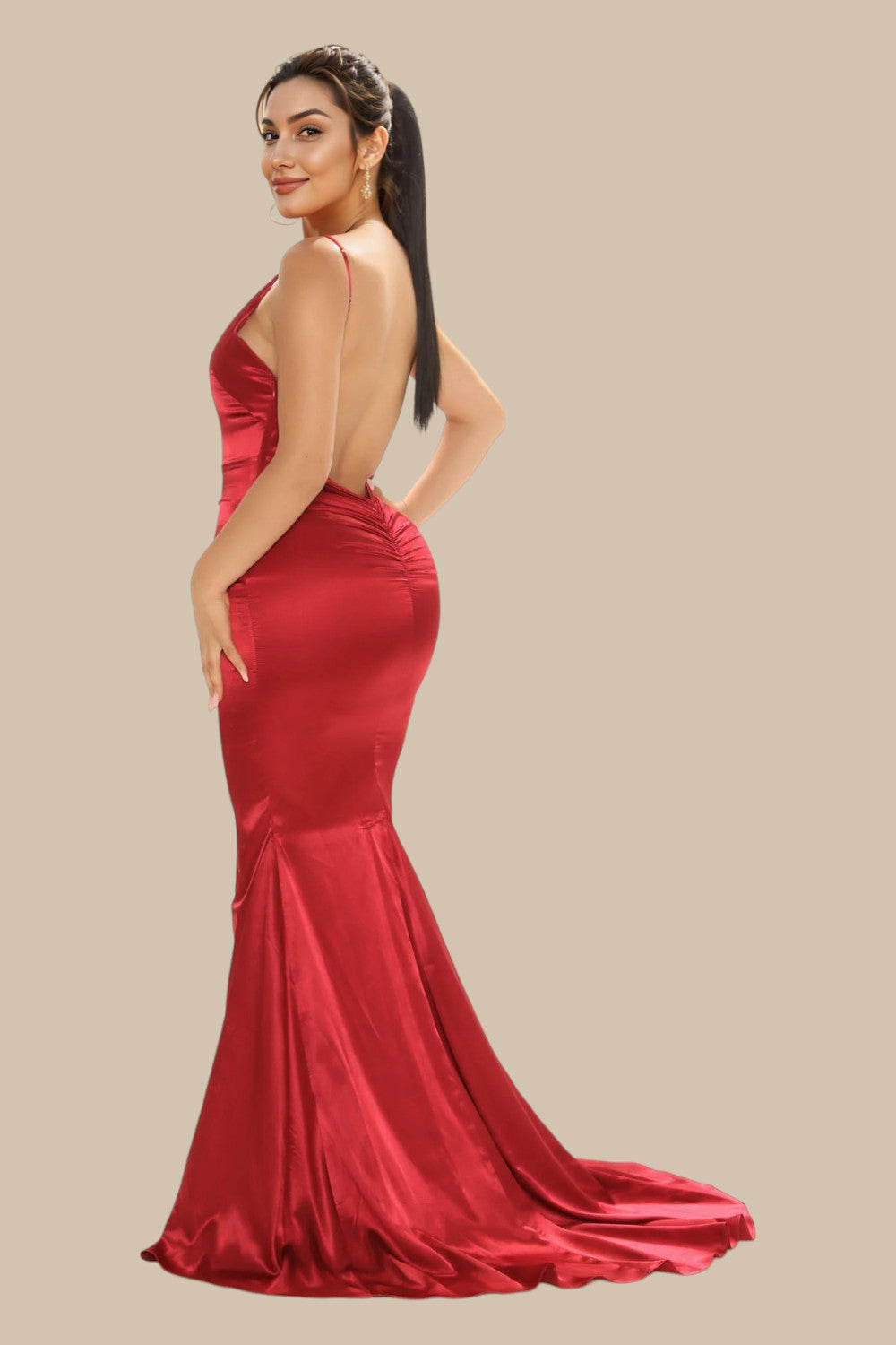 burgundy red satin formal dresses Perth Australia Envious Bridal & Formal