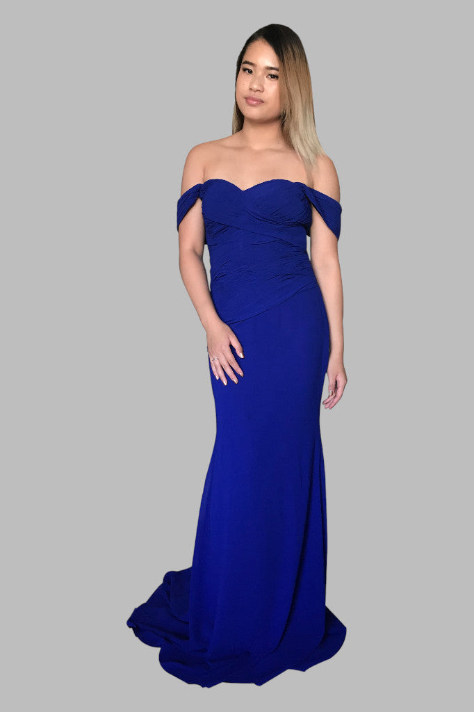 LUCINDA | Off The Shoulder Royal Blue Bridesmaid Dress Envious Bridal & Formal LUCINDA | Off The Shoulder Royal Blue Bridesmaid Dress Envious Bridal & Formal