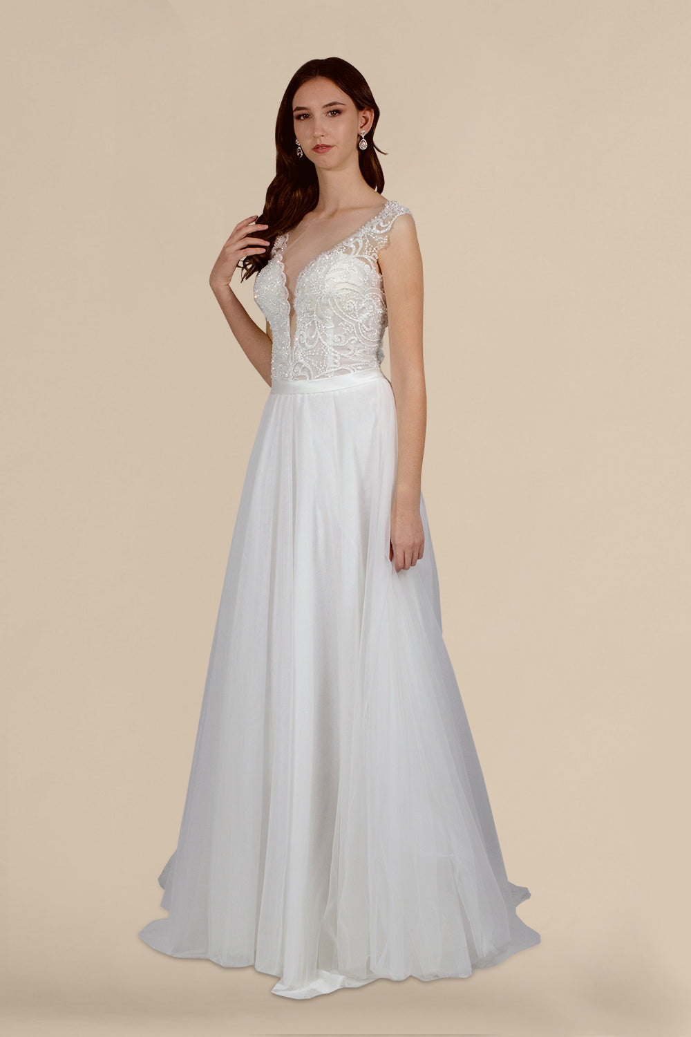 A line lace gown best sale