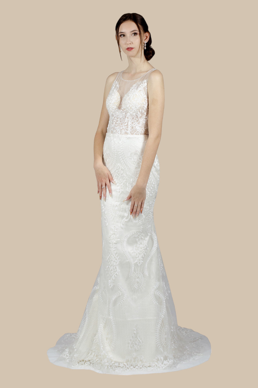custom made lace wedding gowns vintage style Perth Australia Envious Bridal & Formal