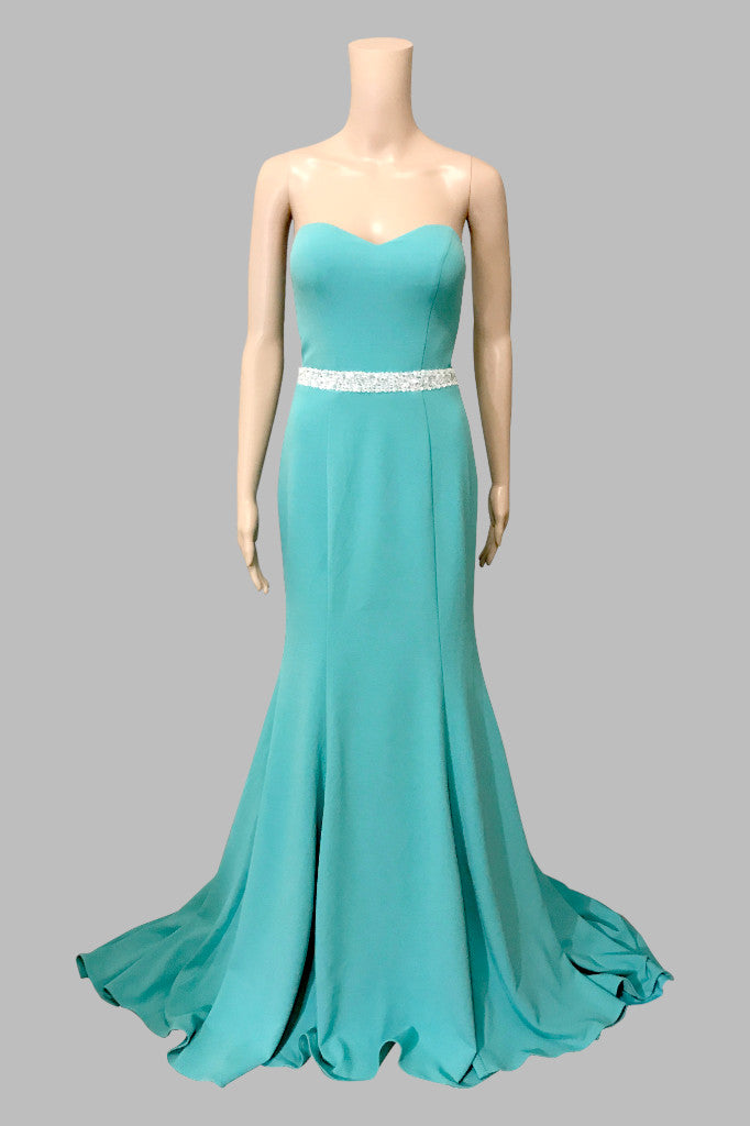 ABRIELLA | Strapless Fitted Mermaid Turquoise Formal Gown Envious Bridal & Formal ABRIELLA | Strapless Fitted Mermaid Turquoise Formal Gown Envious Bridal & Formal