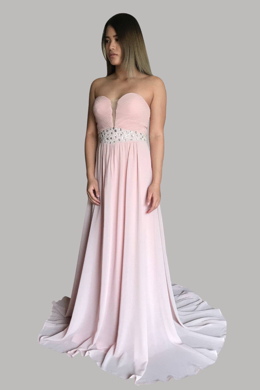 Custom nude colour chiffon bridesmaid dresses Australia online Envious Bridal & Formal