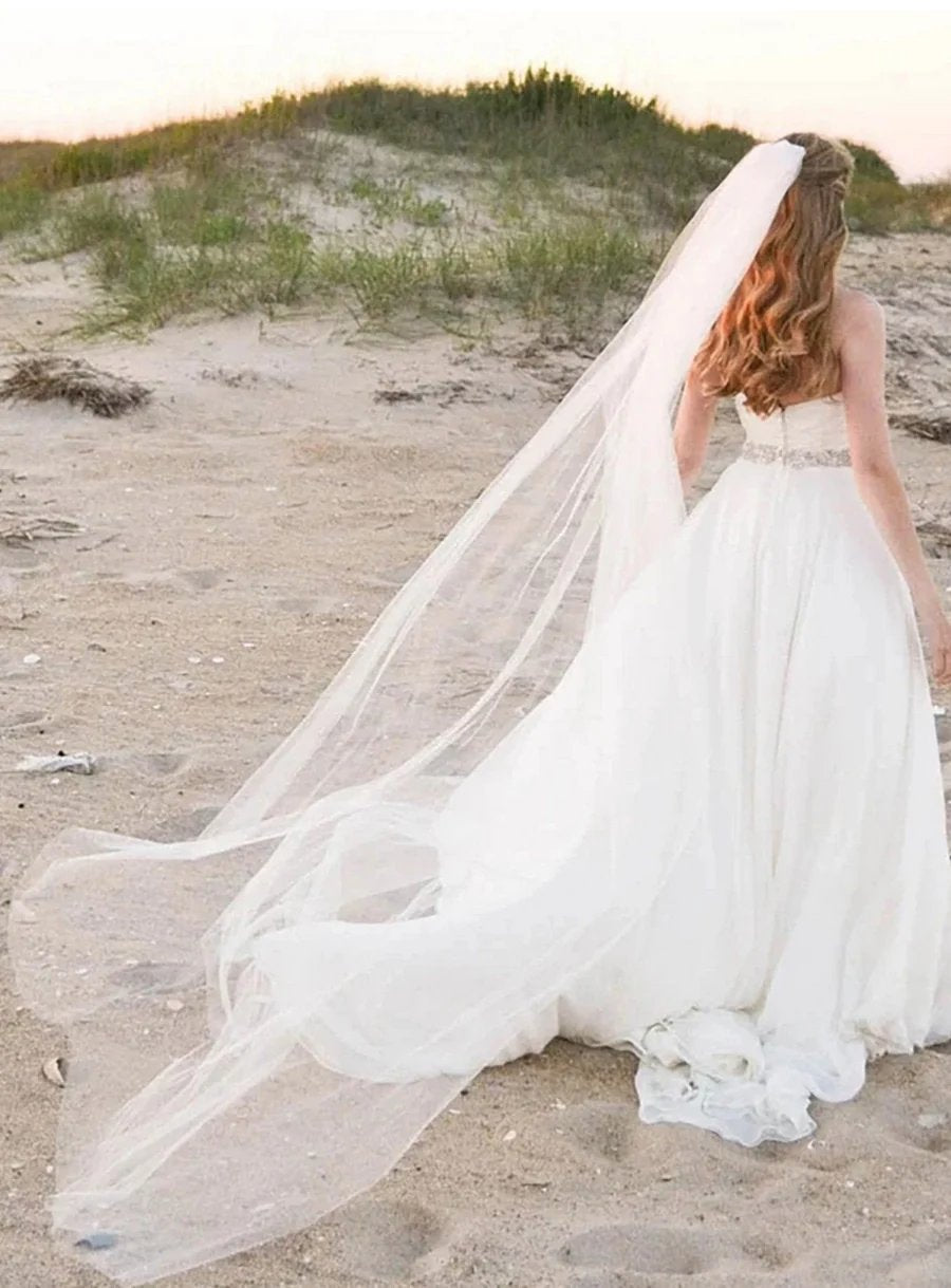ivory white tulle veil custom made veil Perth Australia