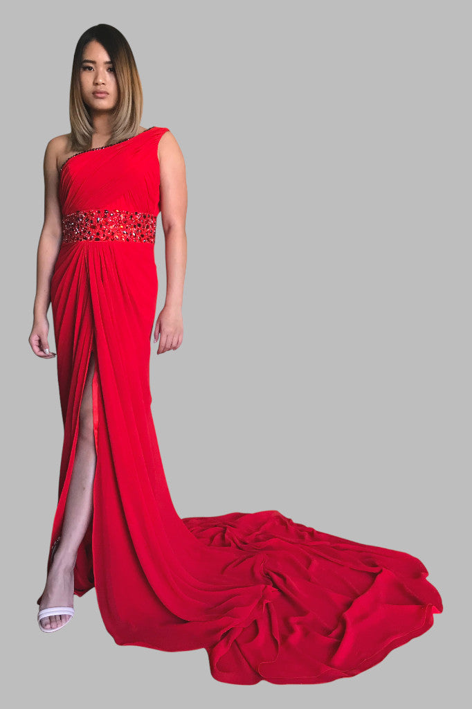 valentina red bridesmaid dresses Cabernet Bridesmaid Dress Chiffon Size XS