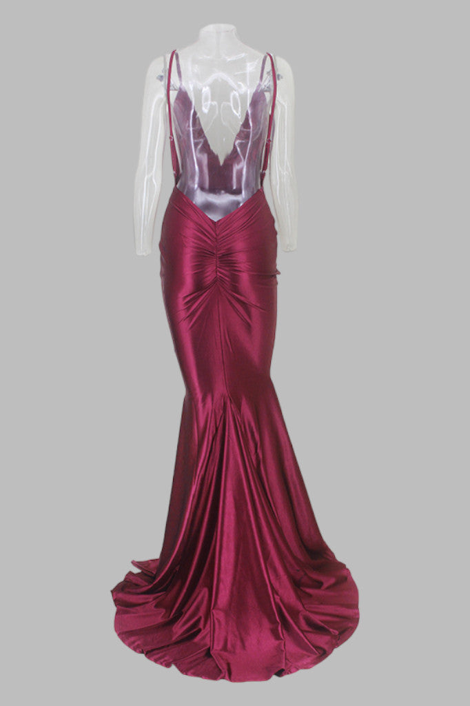 Red satin backless formal ball dresses Perth Australia online Envious Bridal & Formal