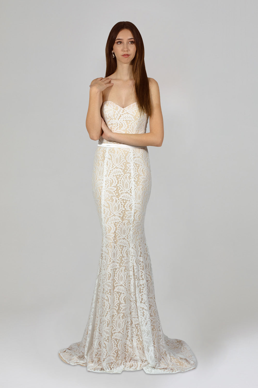 strapless ivory lace formal dresses custom made dressmaker perth australia