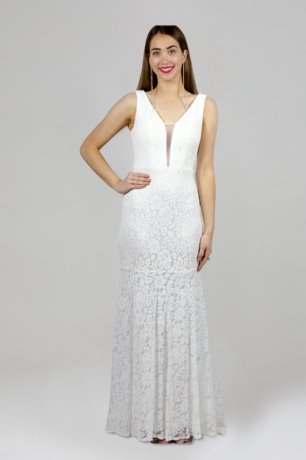 EUGINA | White Lace Formal Bridesmaid Dress Envious Bridal & Formal EUGINA | White Lace Formal Bridesmaid Dress Envious Bridal & Formal