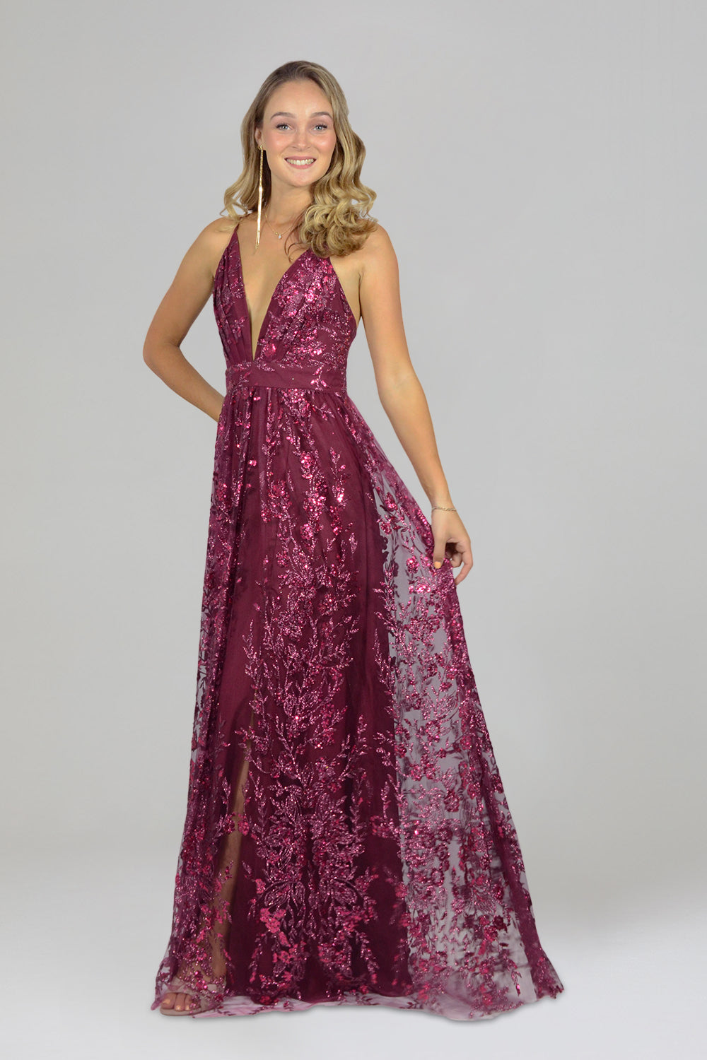 ADABELLE | Sequin Glitter Burgund Formal Dress Envious Bridal & Formal ADABELLE | Sequin Glitter Burgund Formal Dress Envious Bridal & Formal