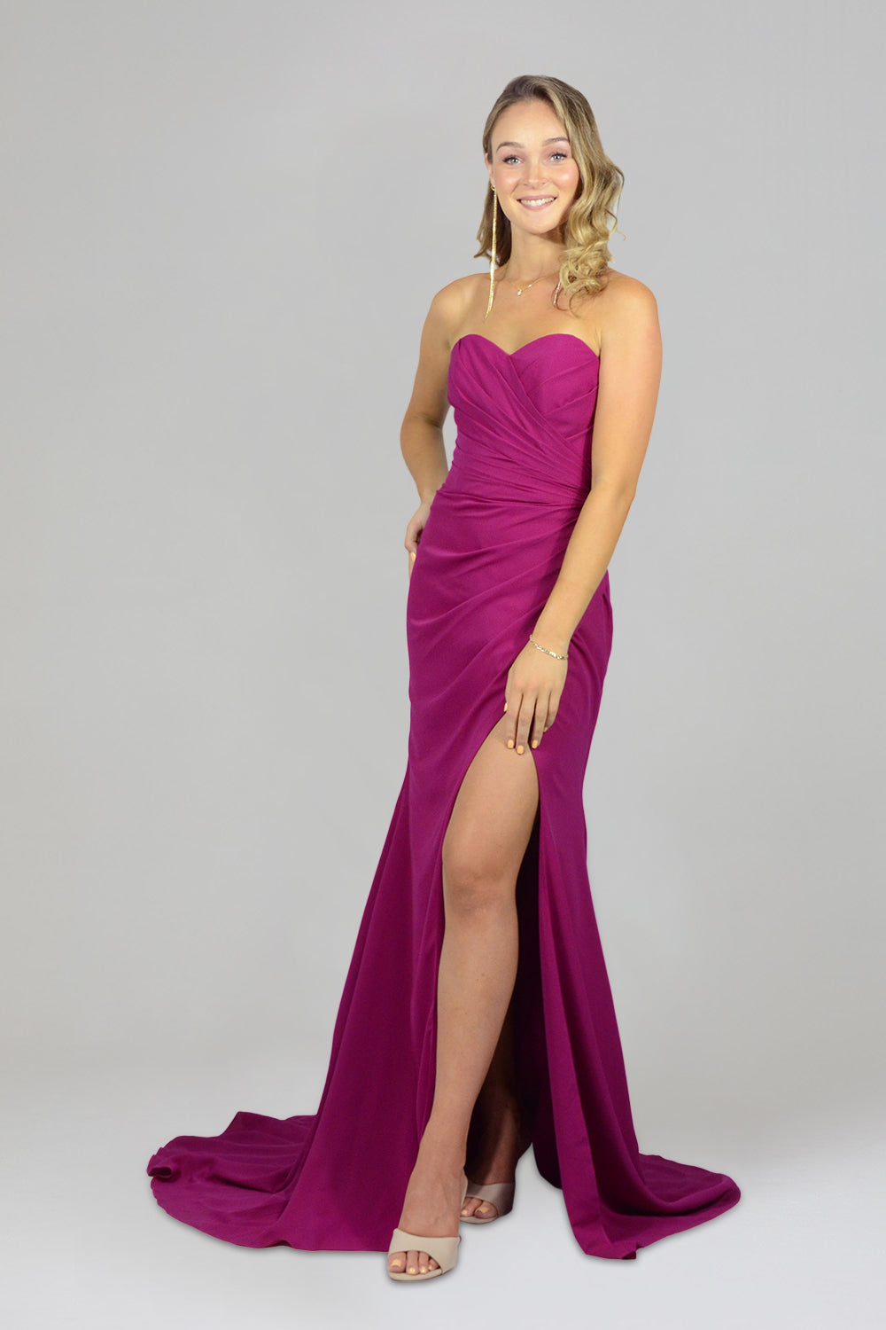 custom made magenta silk bridesmaid dresses perth australia envious bridal & formal