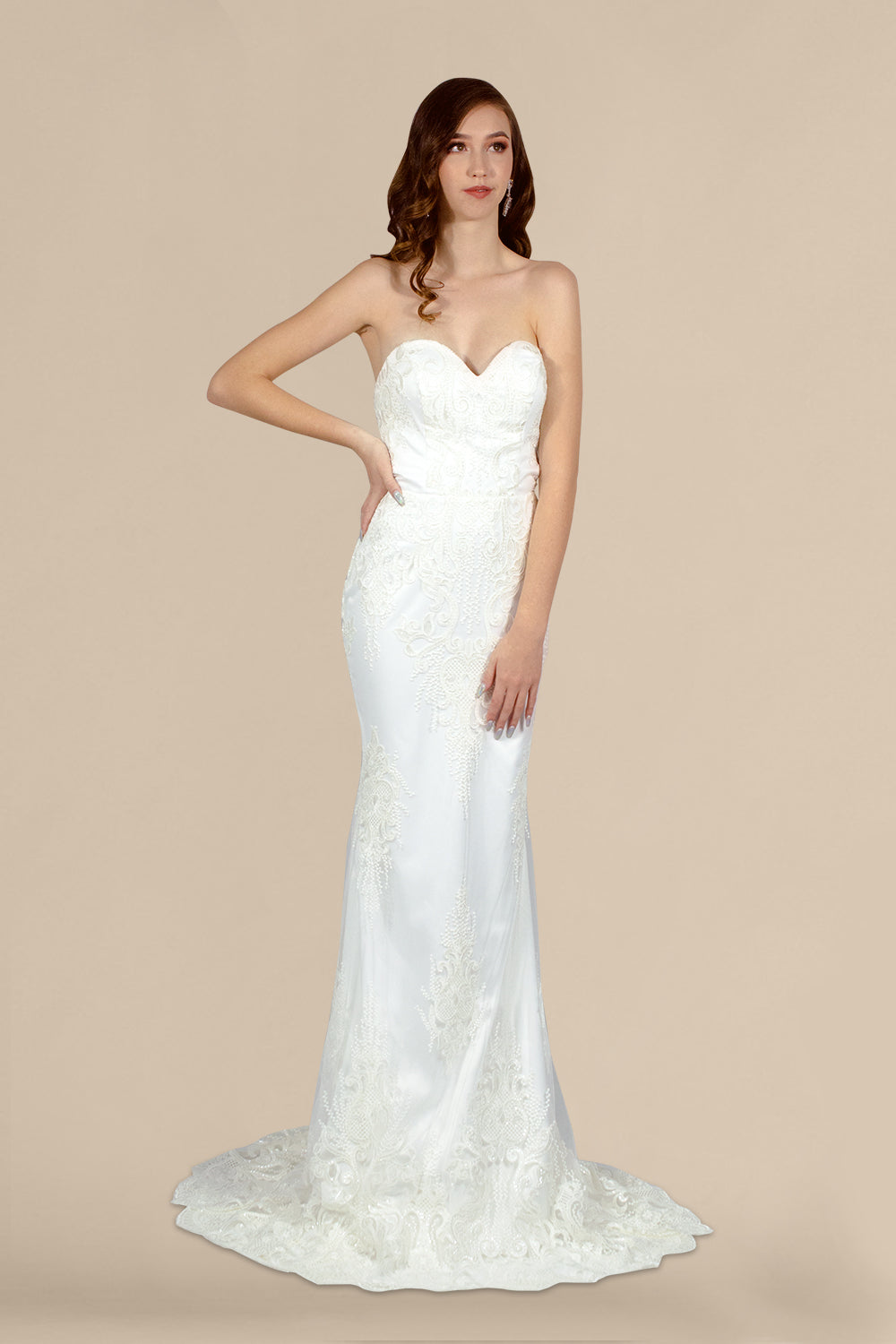 EUDORA | Strapless Vintage Lace Wedding Gown Envious Bridal & Formal EUDORA | Strapless Vintage Lace Wedding Gown Envious Bridal & Formal