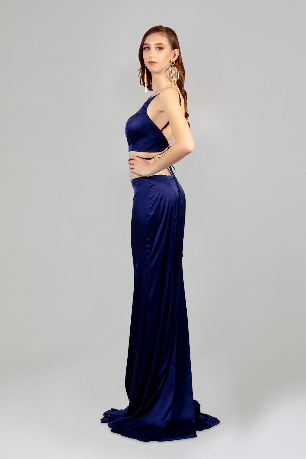 custom made two piece dress satin silk envious bridal & formal