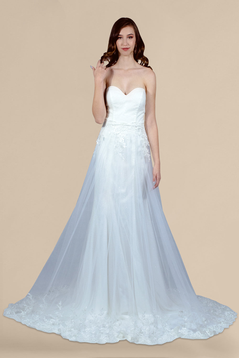 MARYBELLA  Shimmer Wedding Dress With Detachable Skirt – Envious