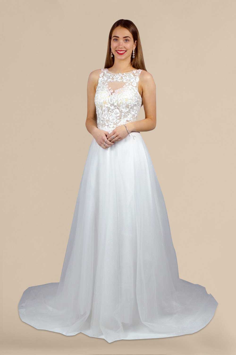 designer lace bodice tulle A line wedding gowns  custom made perth australia envious bridal