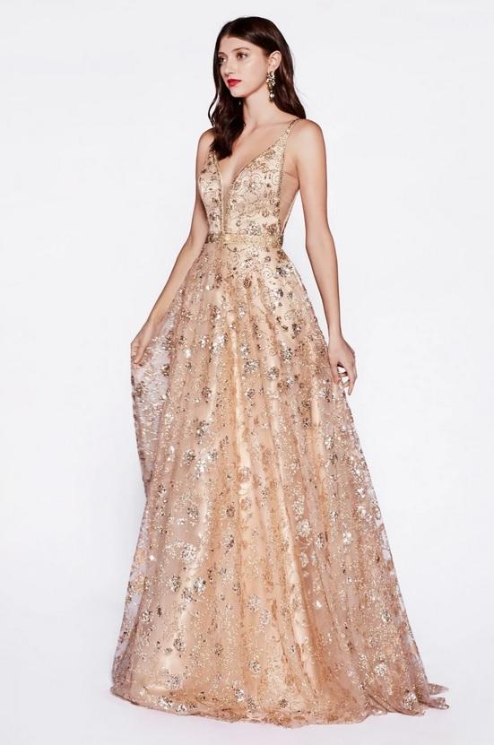 DHARA | A Line Glitter Rose Gold Formal Gown Envious Bridal & Formal DHARA | A Line Glitter Rose Gold Formal Gown Envious Bridal & Formal
