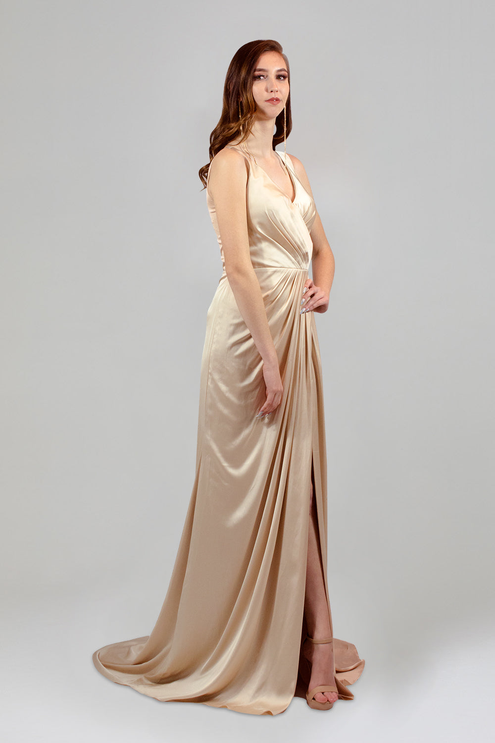 champagne satin bridesmaid dresses custom made dressmaker perth australia envious bridal & formal