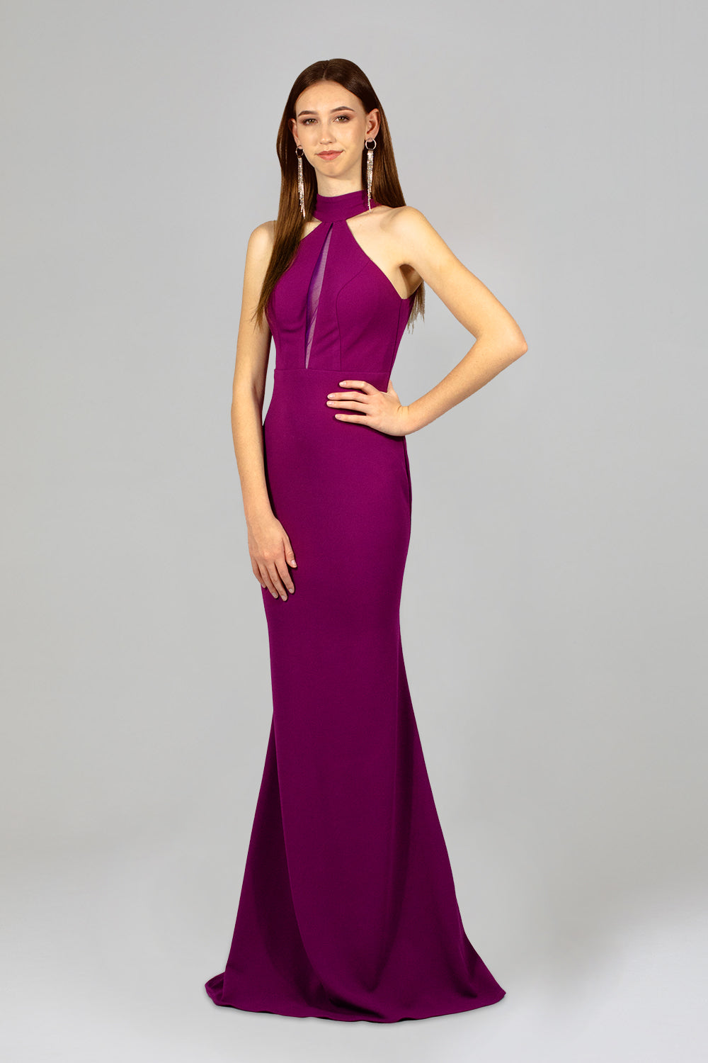ADRIKA | Halter High Neck Purple Formal Dress Envious Bridal & Formal ADRIKA | Halter High Neck Purple Formal Dress Envious Bridal & Formal