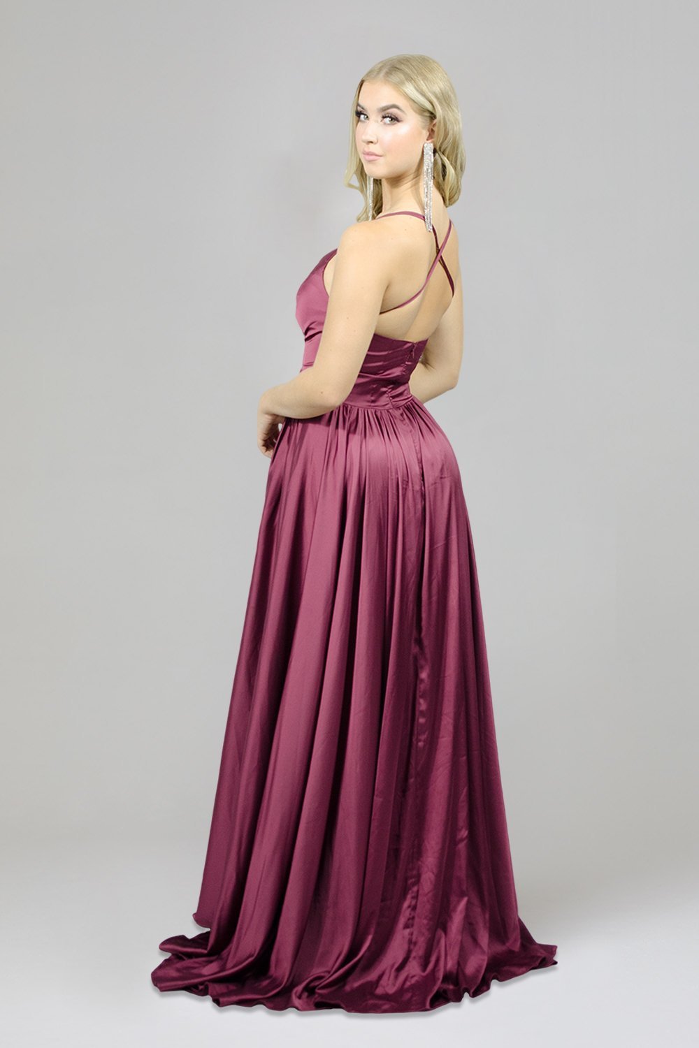 dark red silk satin bridesmaid dresses custom size envious & formal