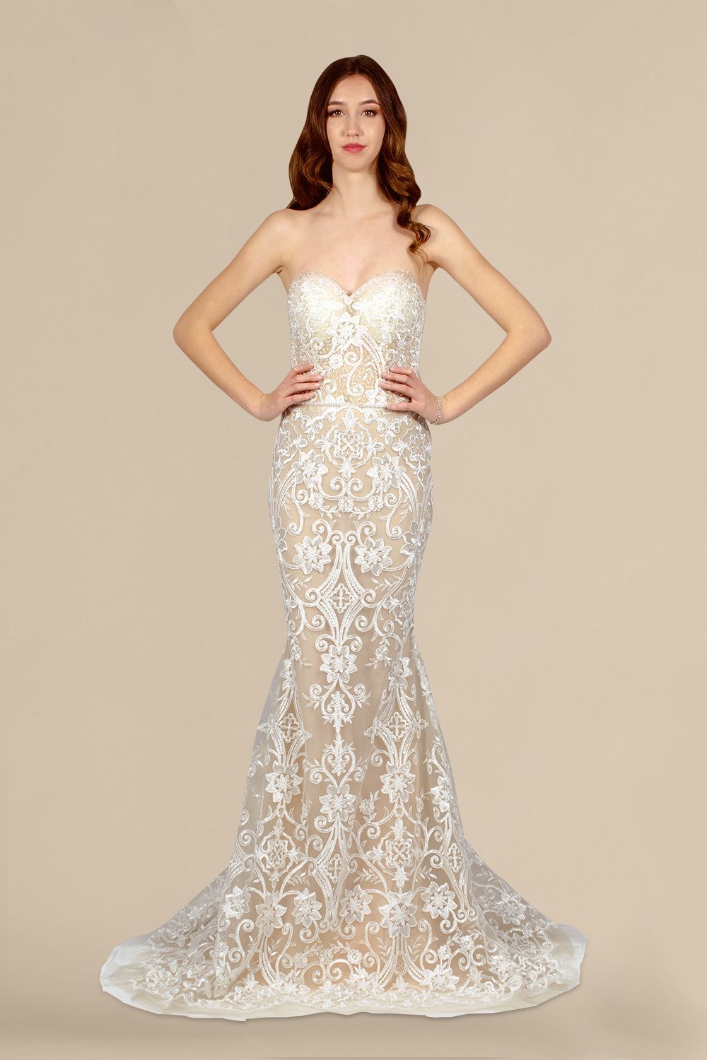 custom made strapless lace ivory nude wedding dresses perth australian dressmaker envious bridal & formal