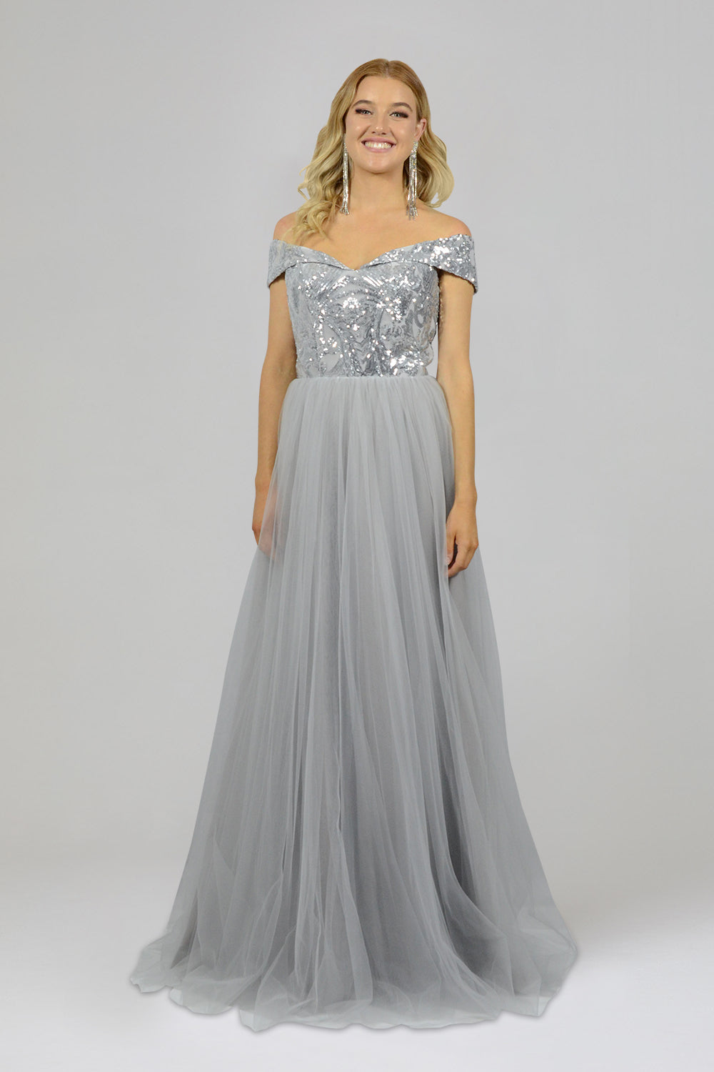 off shoulder tulle a line formal dress perth australia envious bridal & formal