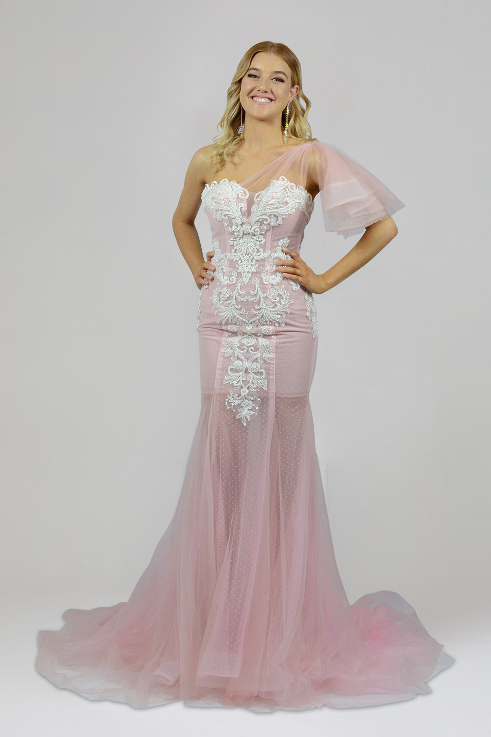 mermaid pink wedding dress AKIVA