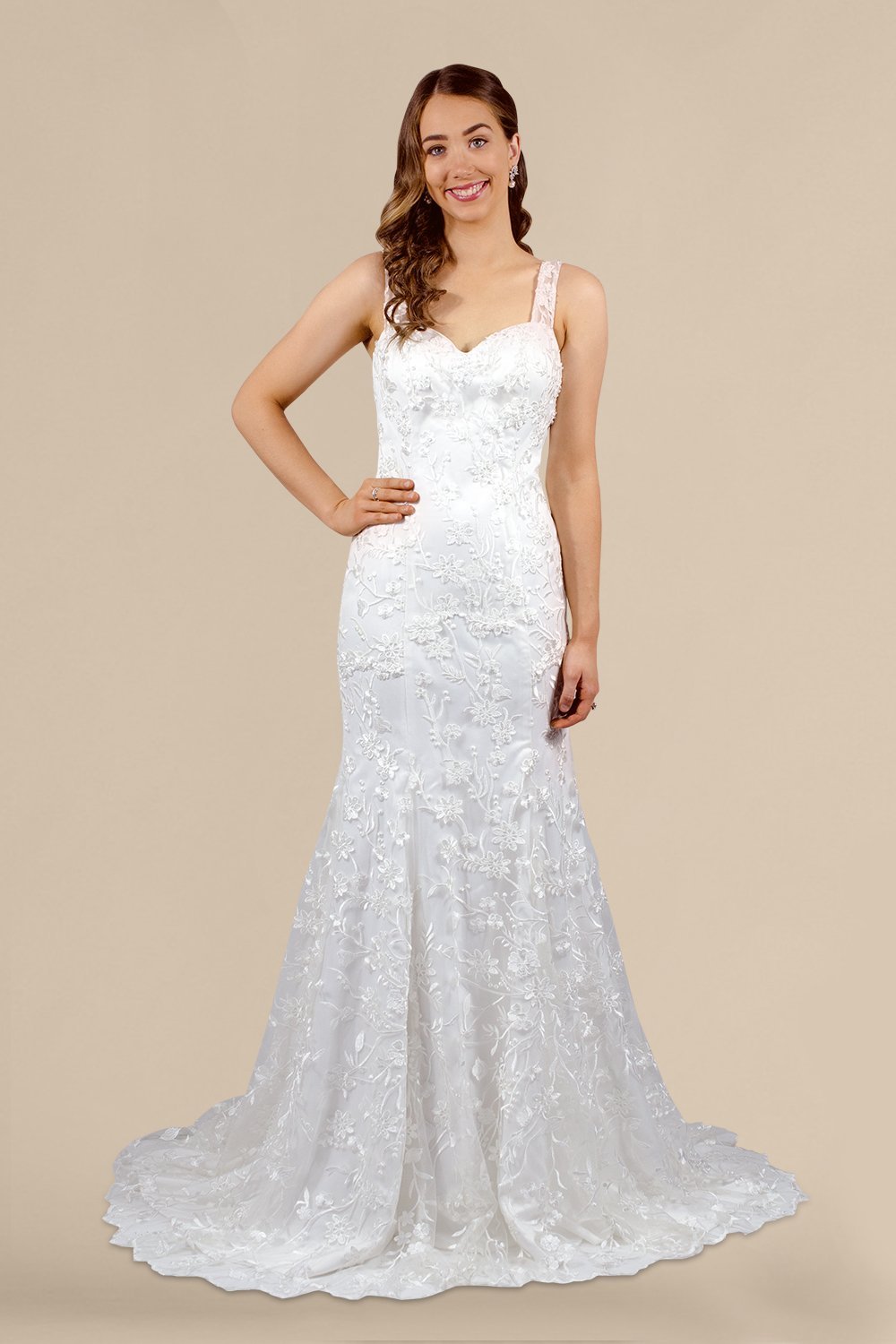 SEINA Floral Lace Mermaid Wedding Dress