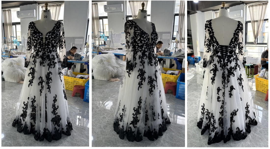 custom made black and white wedding dresses Perth Australia Envious Bridal & Formal