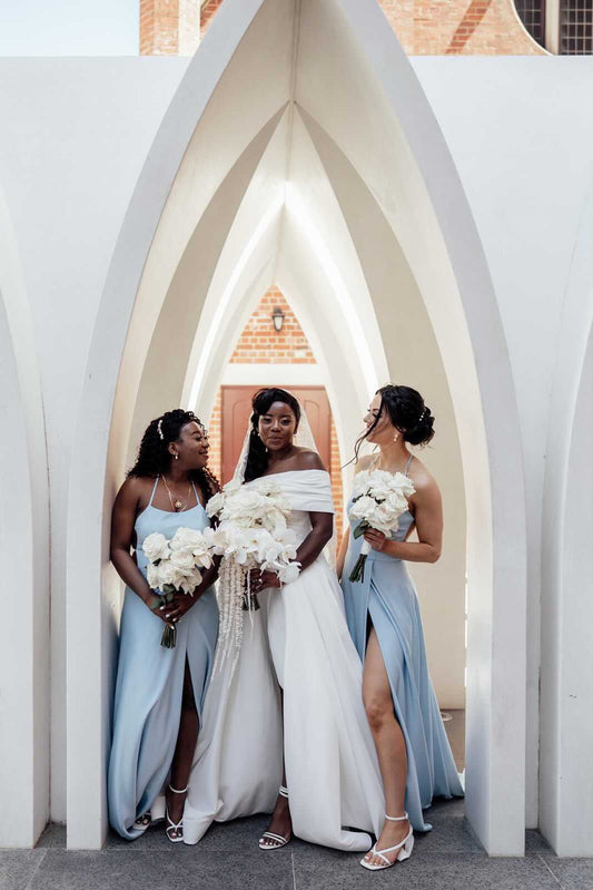 real bridesmaid dresses custom made for africian bride and bridesmaids