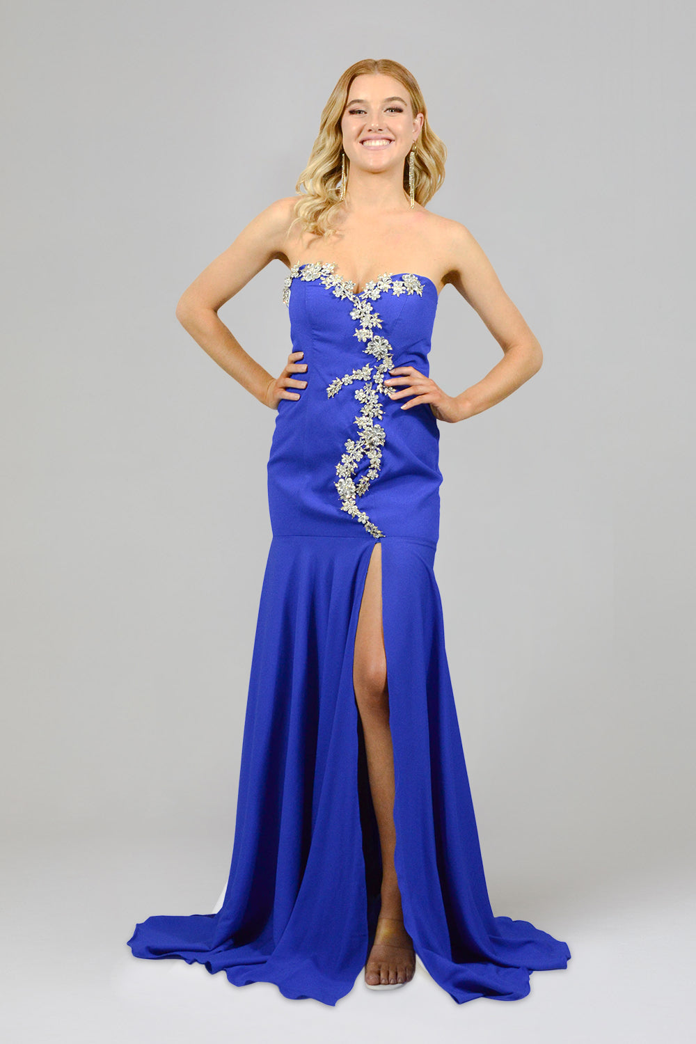 custom made cobalt blue mermaid formal dresses Perth Australia Envious Bridal & Formal