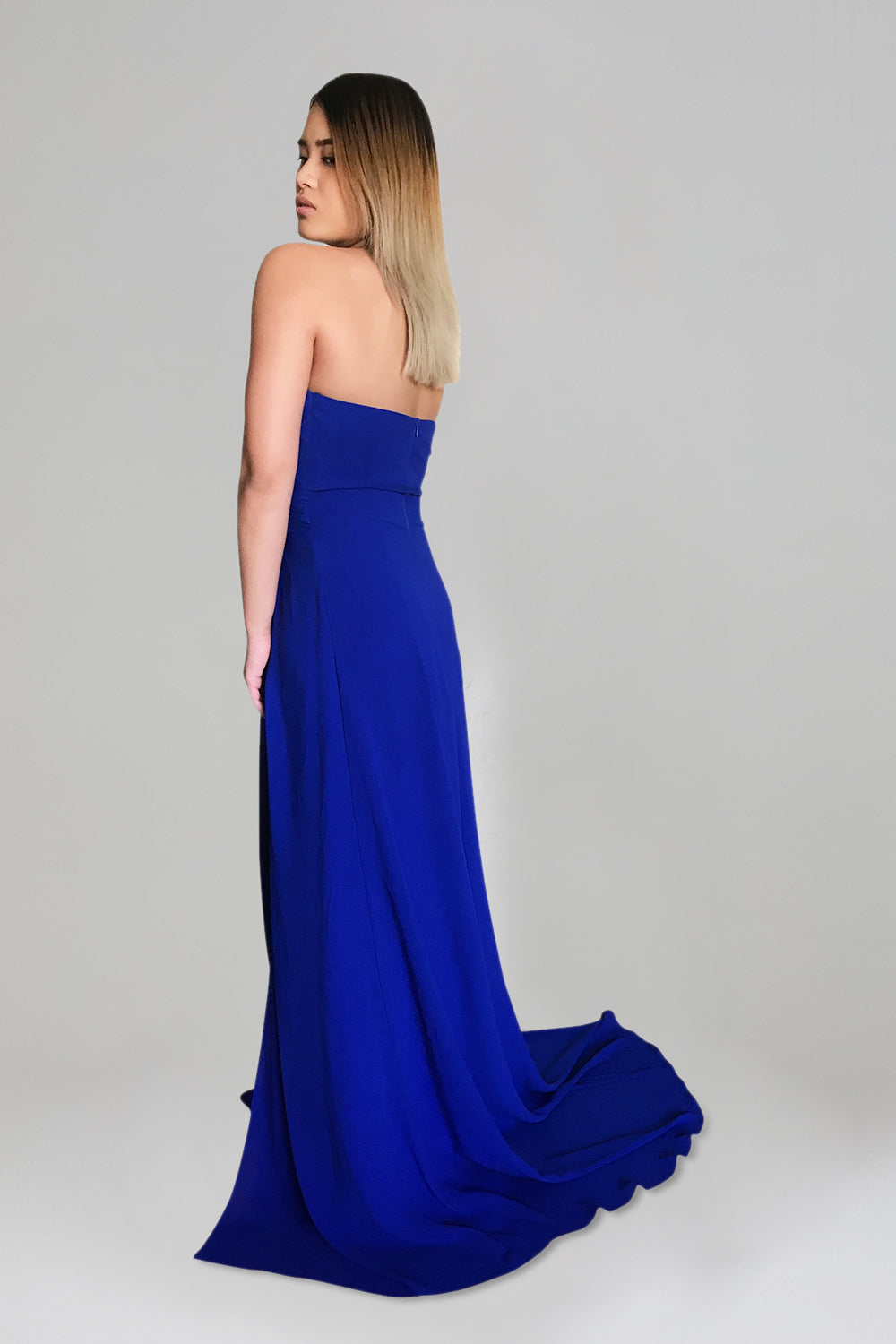 CHERELLE | Strapless Chiffon Cobalt Blue Bridesmaid Dress