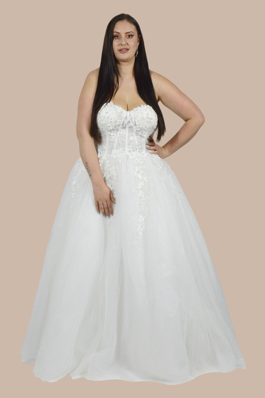 Custom made plus size strapless ball gown wedding dresses Perth Australia Envious Bridal & Formal