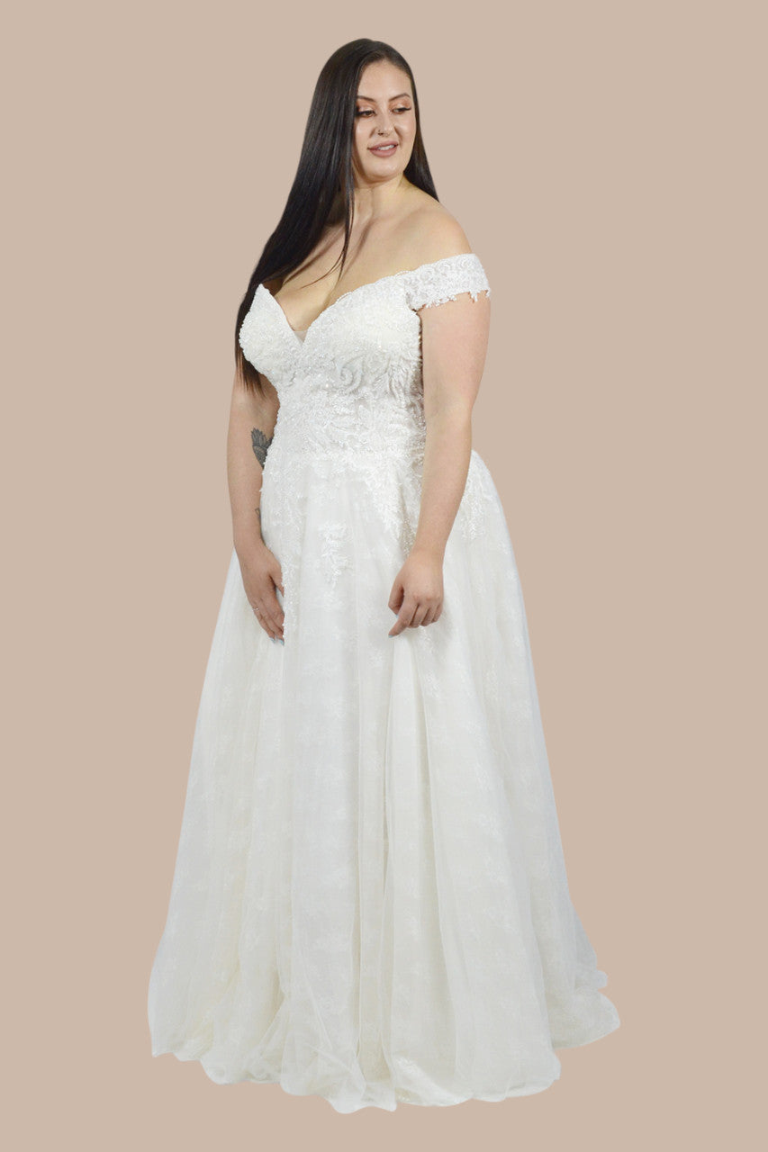 Custom bespoke lace plus size wedding gowns Perth Australia online Envious Bridal & Formal