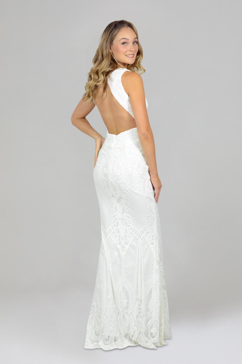 backless ball dresses white sequin gown perth australia online envious bridal & formal