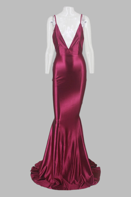 backless burgundy red satin formal dresses Perth Australia Envious Bridal & Formal