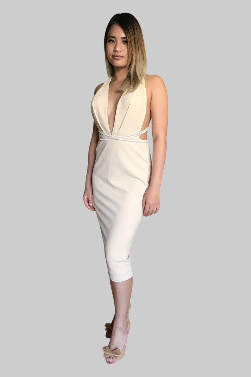 beige midi formal bodycon dresses custom made envious bridal & formal