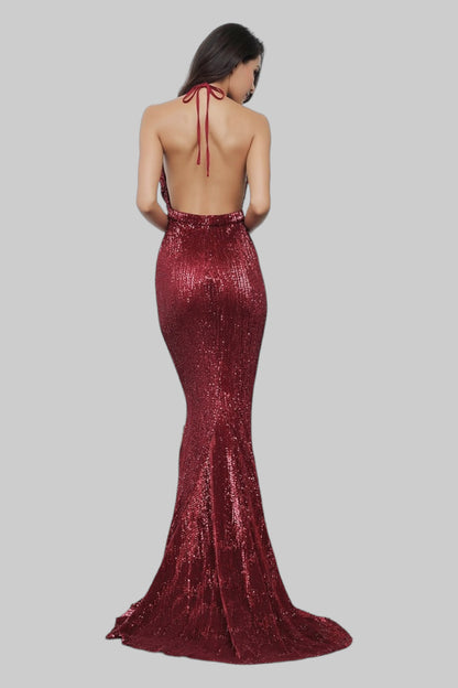 burgundy backless formal ball dresses custom made Perth dressmaker Envious Bridal & Formal