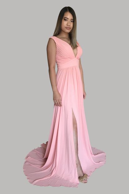 custom made chiffon pink bridesmaid dresess Perth Australia Envious Bridal & Formal