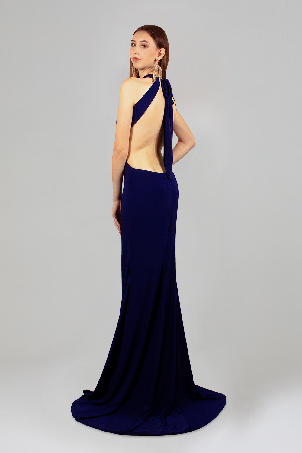 Custom backless navy blue ball dresses Envious Bridal & Formal