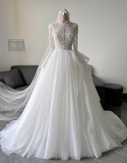 custom long sleeve bridal gowns Perth Australia Envious Bridal & Formal