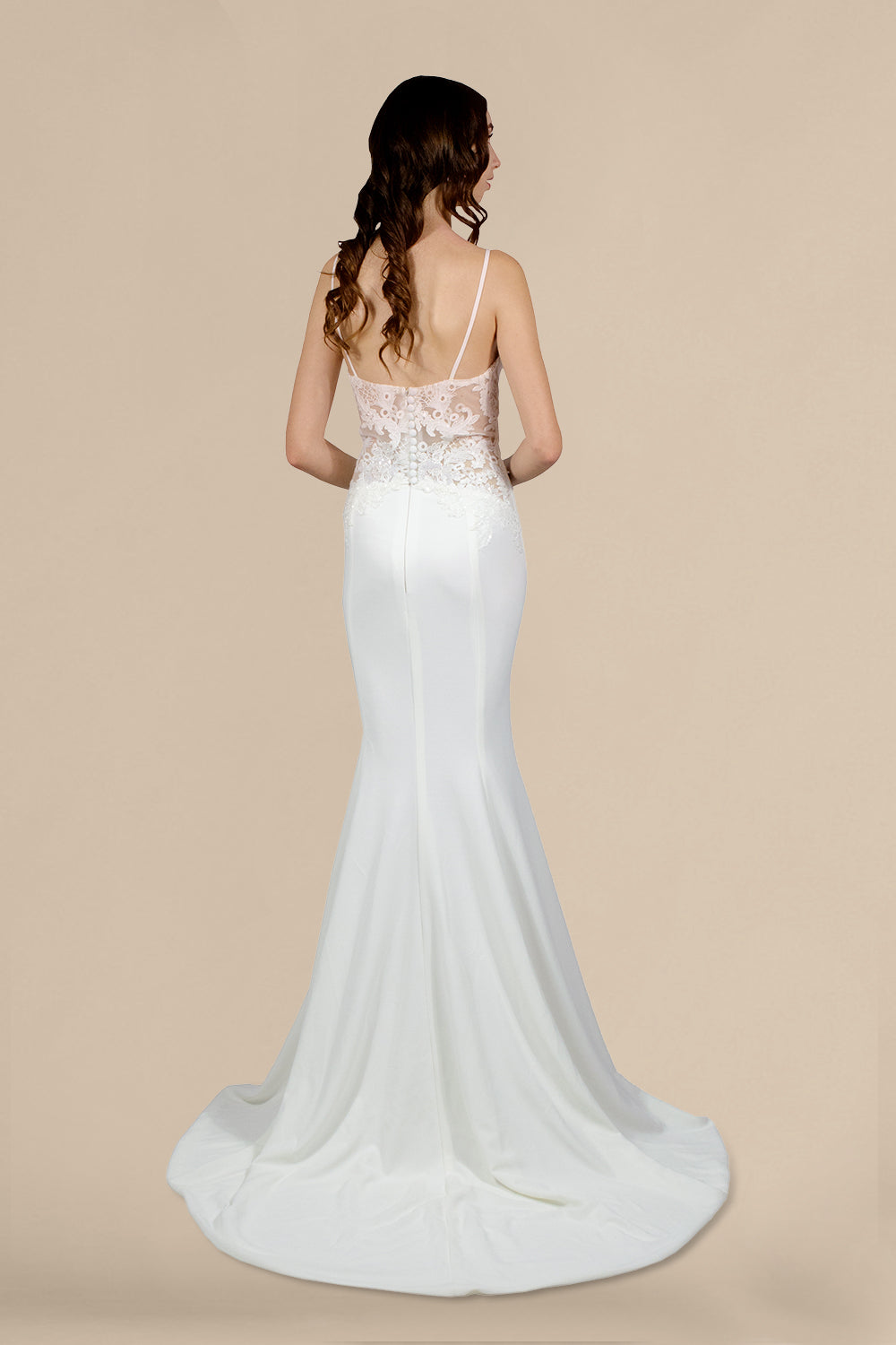 CLARABELLE | Lace Bodice Minimalist Mermaid Wedding Dress