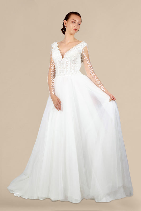 custom made long sleeve A line wedding dresses australia online perth australia envious bridal & formal