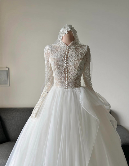 Custom made long sleeve lace wedding dresses Perth Australia Envious Bridal & Formal