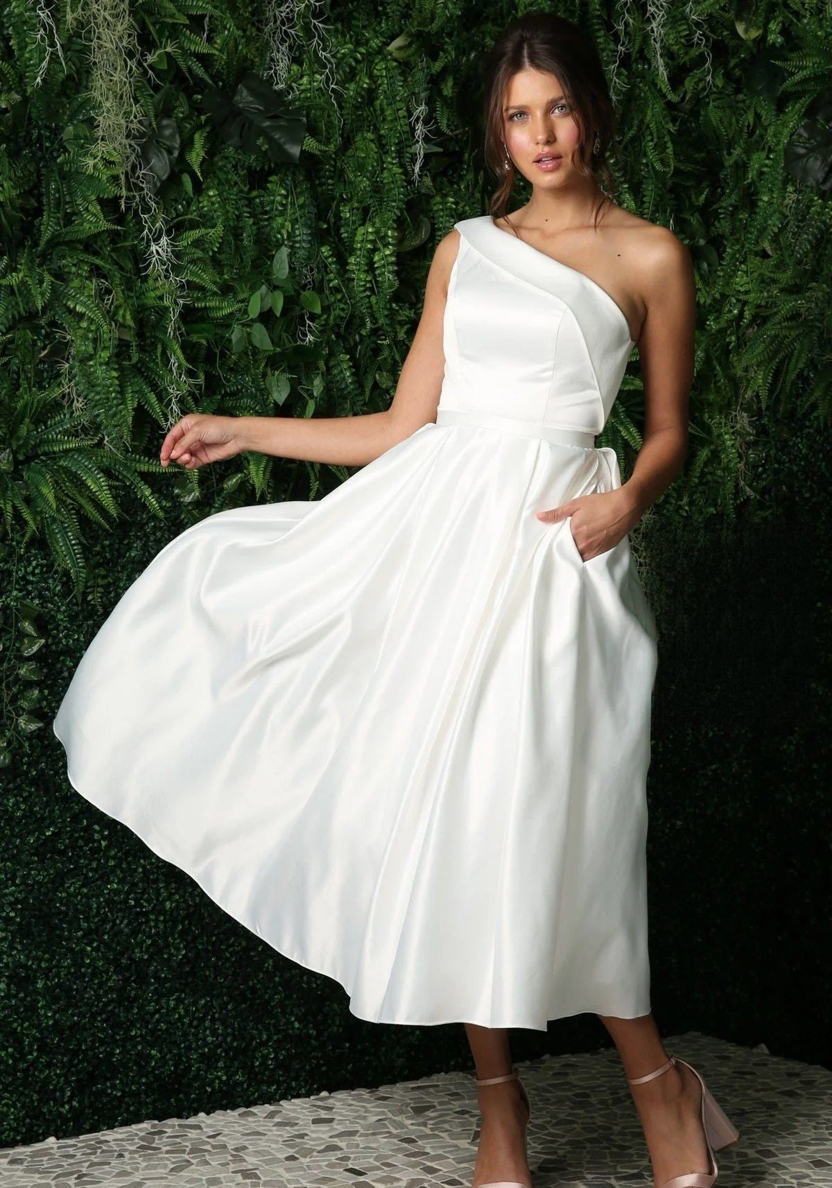 custom made midi length wedding dresses Perth Australia Envious Bridal & Formal