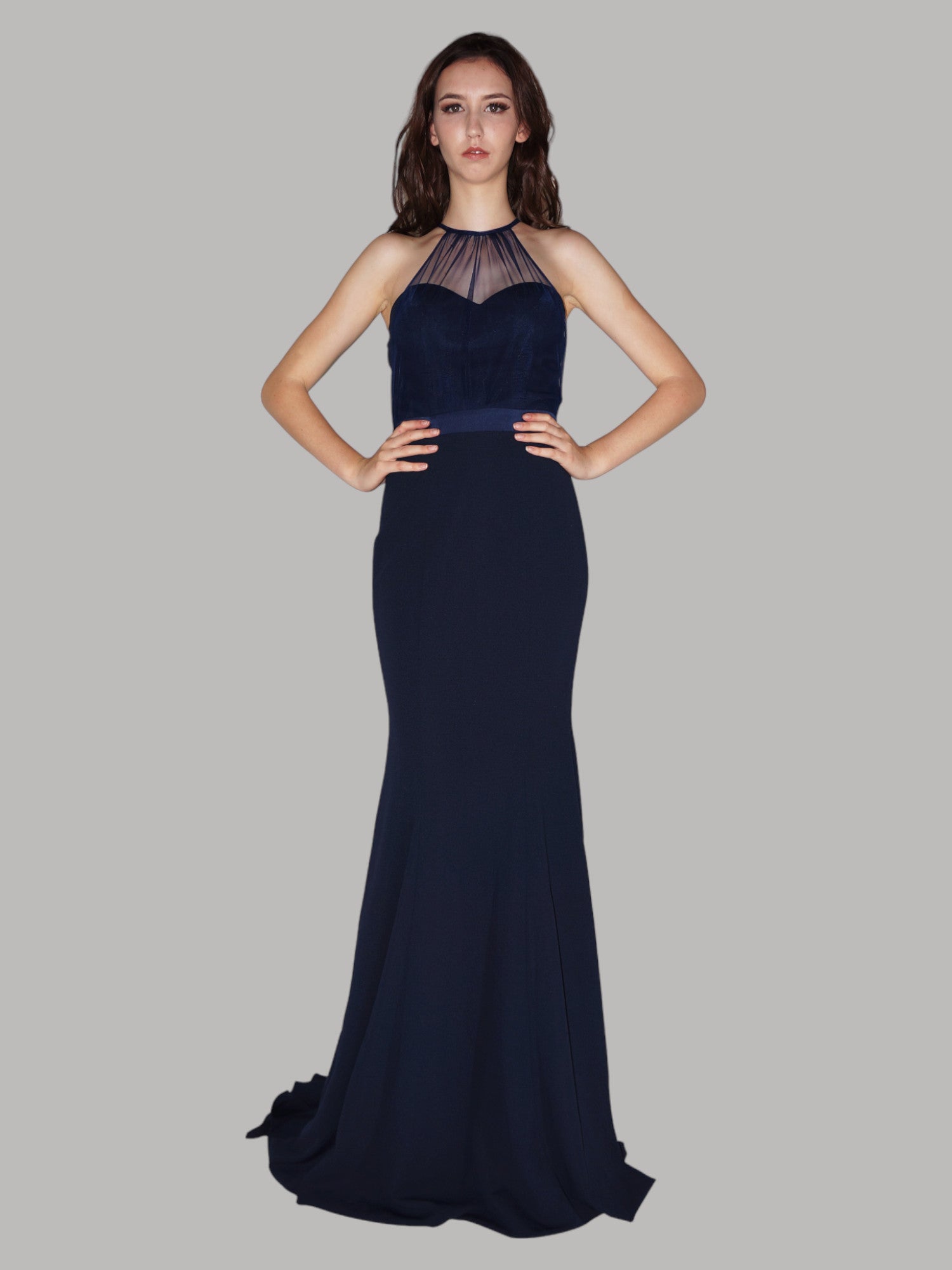 custom made navy blue halter bridesmaid dresses Perth Subiaco Australia online Envious Bridal & Formal