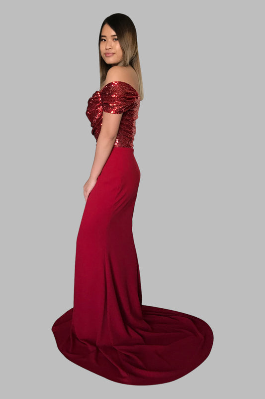 custom made off the shoulder red bridesmaid dresses online Envious Bridal & Formal